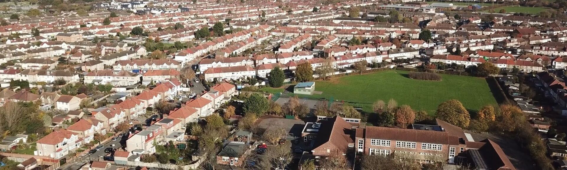 Aerial shot of New Malden