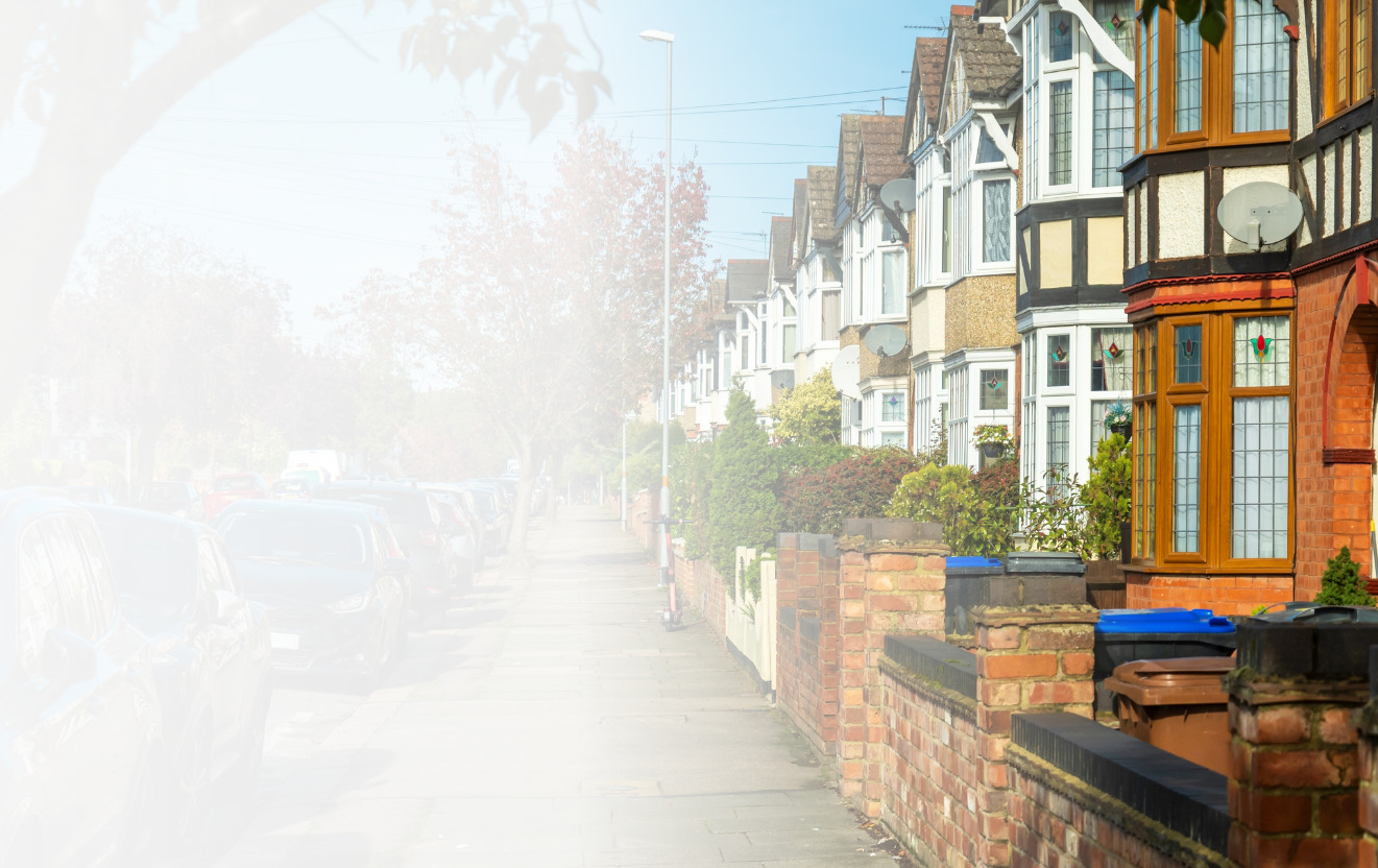 row of suburban houses