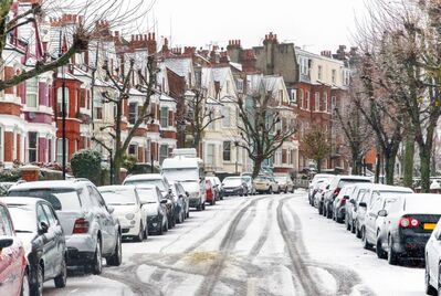 A snowy street