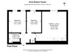 Floorplan for Flat 12 Anne Boleyn House 9-13, Ewell Road