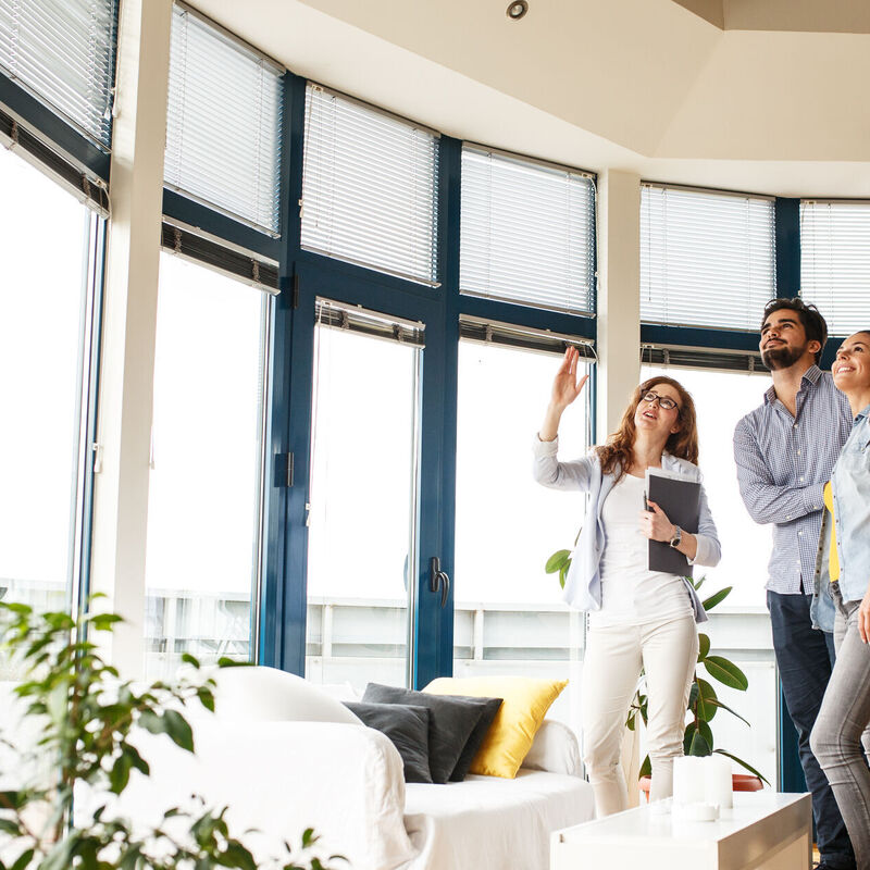 Female Real Estate agent offer home ownership to young couple