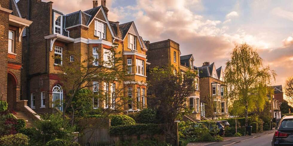 Row of houses in Souh West London
