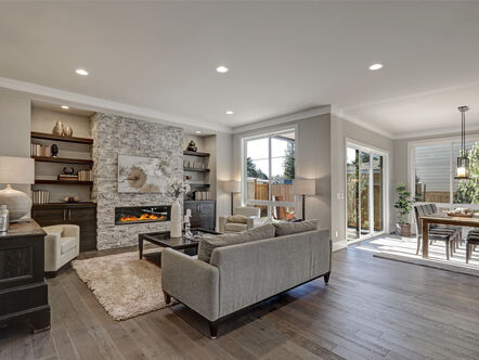 A well decorated living room 