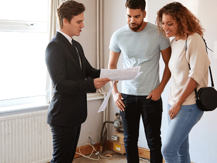 Couple Buying House For The First Time Looking At Survey