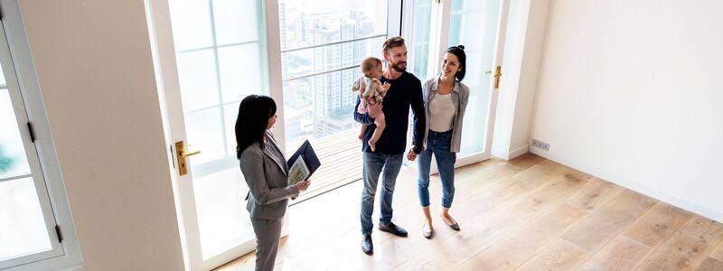 Family viewing a property